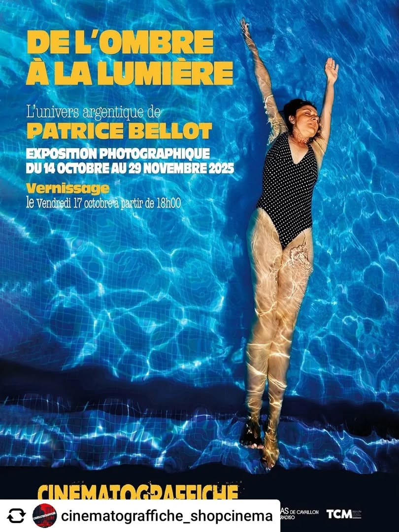 Get @reshare_app • @cinematograffiche_shopcinema DE L’OMBRE À LA LUMIÈRE : l’univers argentique de PATRICE BELLOT ••••• Exposition Photographique du 14 octobre au 29 novembre 2025 ••••• Vernissage le vendredi 17 octobre à partir de 18h00.
_________
CINEMATOGRAFFICHE
ouvert les après-midi du mardi au samedi
146 BD Paul Doumer, 84300 Cavaillon

« De l’ombre à la lumière » rassemble des images saisies ces dix dernières années, essentiellement au gré de mes voyages et de mes parcours quotidiens. On peut y retrouver des personnes et des lieux que j’affectionne, mais aussi des rencontres de hasard, des instants où la lumière a permis de souligner un regard, un nuage, un mouvement, une ombre fugace. Issue d’une pratique photographique, spontanée, rapide — j’adore photographier en marchant, depuis l’intérieur d’une voiture ou d’un train —, ces images sont le reflet de sensations que j’essaye de mettre à l’abri de l’oubli, de surprises entr’aperçues au détour d’un virage, surgies à l’angle d’une rue. 

Patrice Bellot (né à Marseille en 1972) vit dans le sud de la France et pratique la photographie argentique et numérique depuis de nombreuses années. Son premier livre, Polyphonies, a été édité en 2011 chez GLC-Editions à partir d’une série réalisée à l’iPhone. Il a été suivi par deux livres de photographies en noir et blanc, « Interlignes » chez Les Crocs Electriques en 2016 et « Carrefour Bellevue » chez Out of the Phone en 2018 puis a participé au livre « La photo de rue » de G. Lepetit-Castel aux Editions Eyrolles. Il a présenté ses images dans plusieurs expositions, notamment en 2022 à Avignon autour de la commémoration de l’œuvre de Jean Giono. Il a enfin publié une série sur Marseille dans la revue de photographies contemporaines Niepcebook. 
 www.patricebellot.fr // Instagram : @patrice.bellot_photo