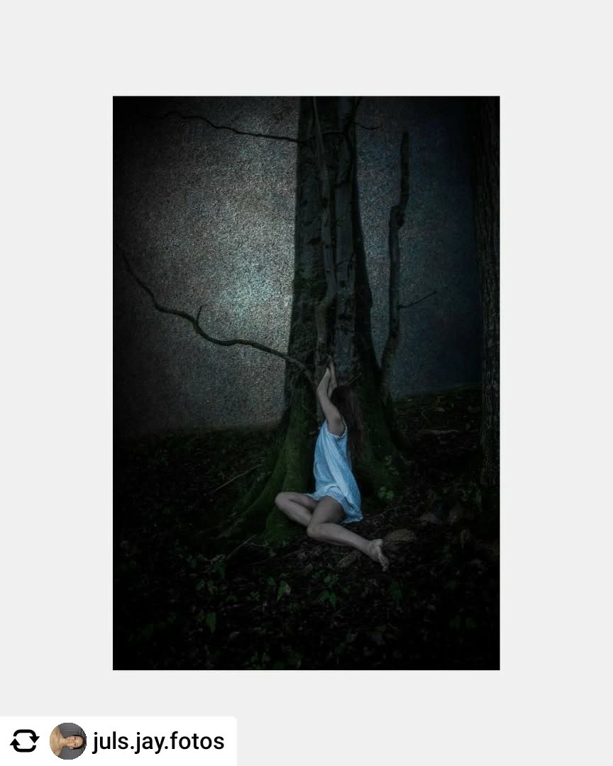 Get @reshare_app • juls.jay.fotos Rooted in silence, I let the darkness hold me
There are moments when sorrow ties itself to me like roots,
and I let it.
I lean into the weight of the earth,
into the silence of the trees,
and I remember that grief is not only an ending
it is also a connection.
#SelfPortrait #FineArtPhotography #GriefAndBeauty #DarkPoetry #MoodyAesthetics 
#julsjayfotos #fyp #selfportrait #selfportraitphotography #me #thankyou